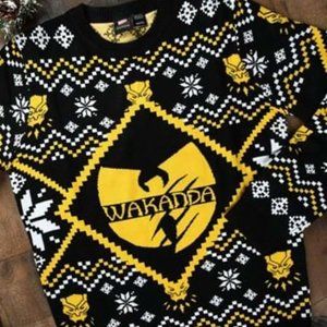 NWT Black Panther Wakanda Intarsia Ugly Sweater